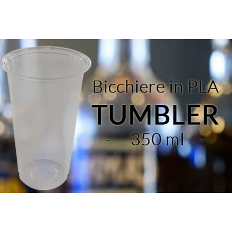 Bicchiere tumbler monouso 100% eco capacità 350 cc per bevande fredde